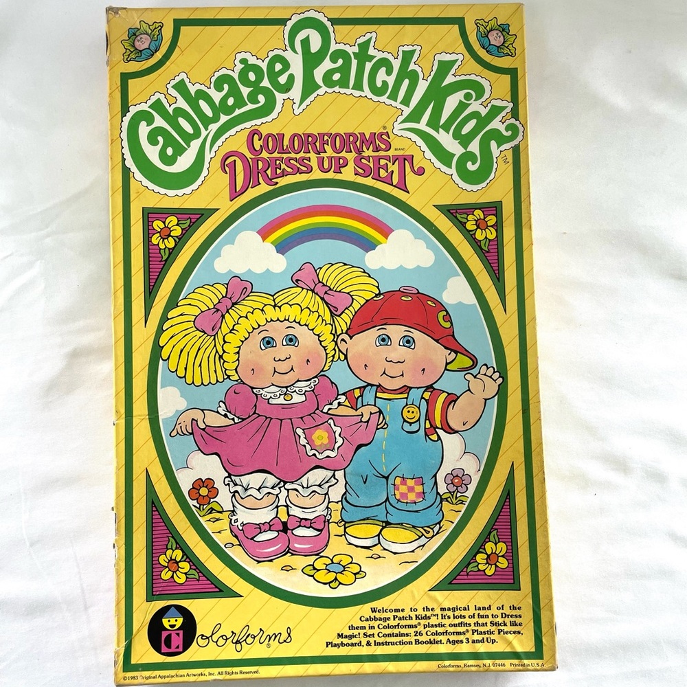 Cabbage Patch Kids 1983 Colorforms Dress Up Play Set -Complete EUC